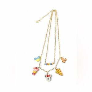 🍀🍀 Disney Gold Necklace with Colorful Charms